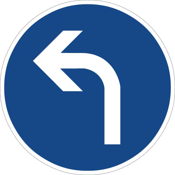 Vorgeschriebene Fahrtrichtung – links
Zeichen 209-10