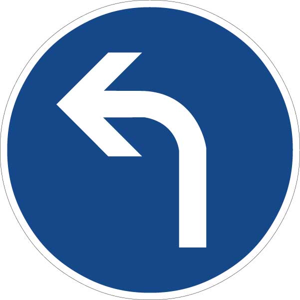 Vorgeschriebene Fahrtrichtung  links
Zeichen 209-10
